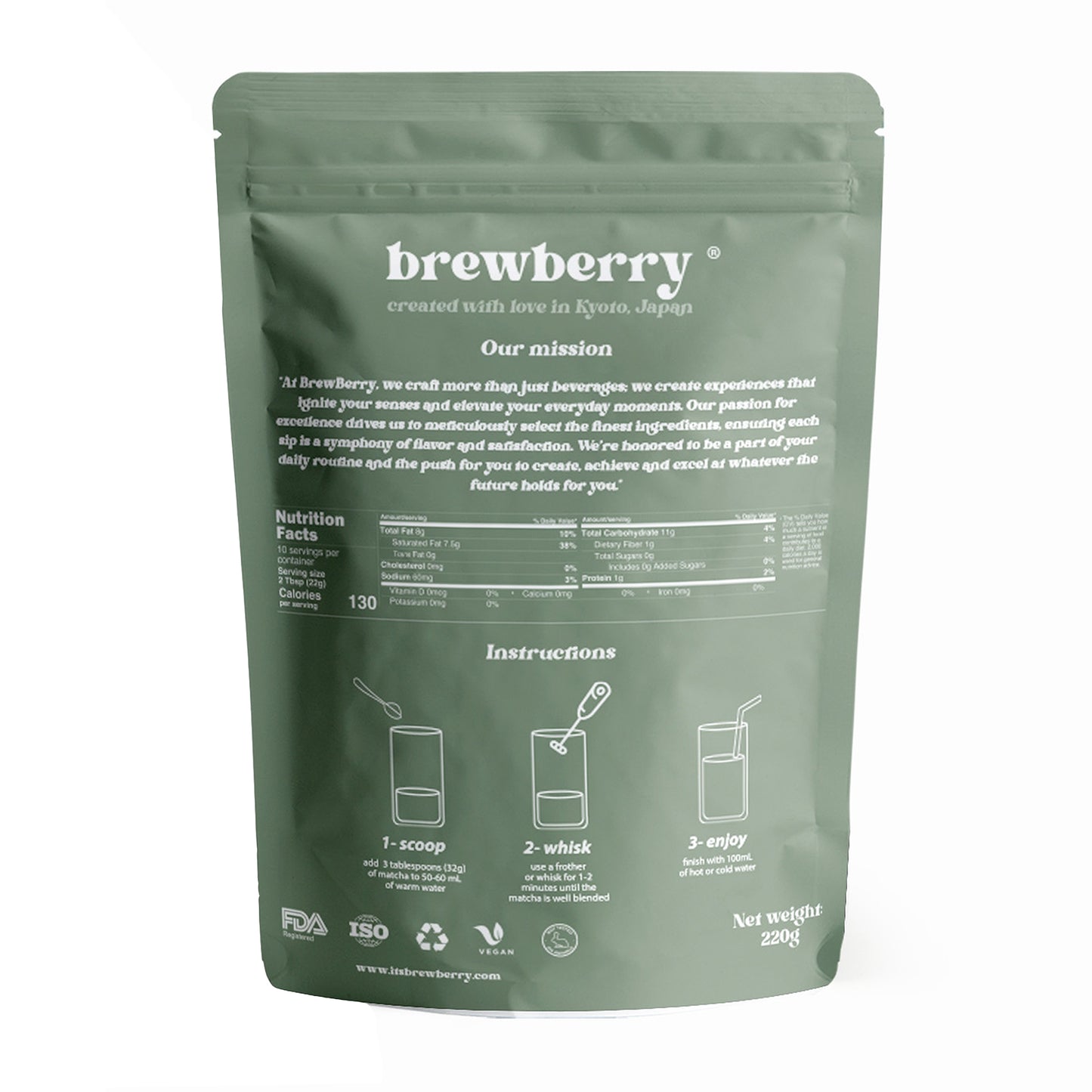 Brewberry® Vanilla matcha latte